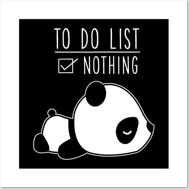 Cute Sleeping Panda Lazy To Do List Funny Panda Bear Wall Art by MintedFresh